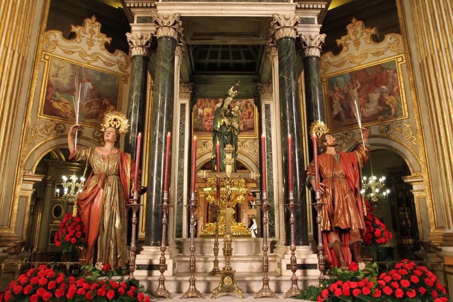 Imágenes de los patronos san Ciriaco y santa Paula en la Catedral  · Autor: CONG. STOS. PATRONOS