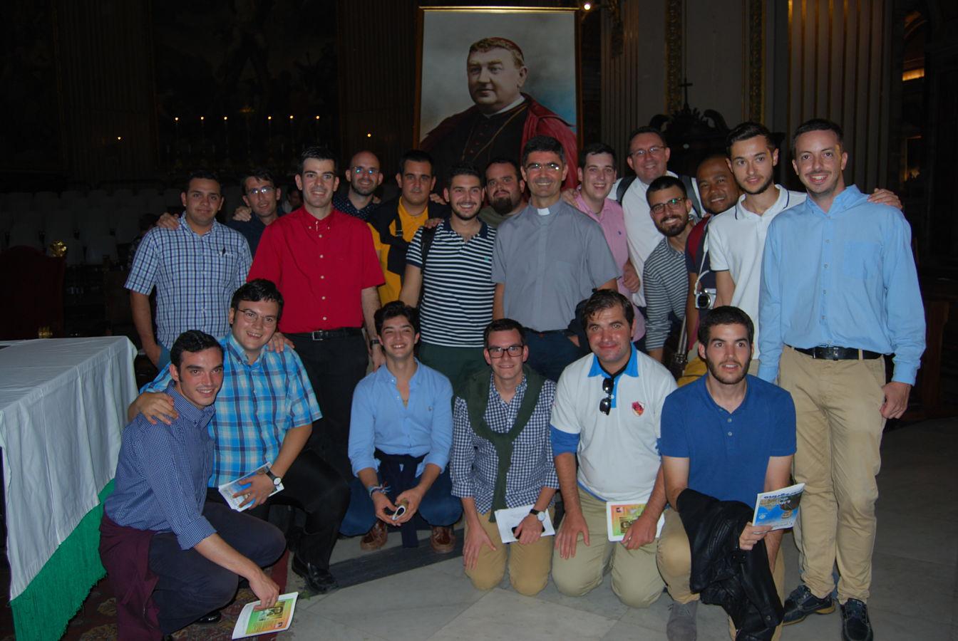 Algunos de los seminaristas y formadores de Málaga, tras la celebración  · Autor: A. MEDINA