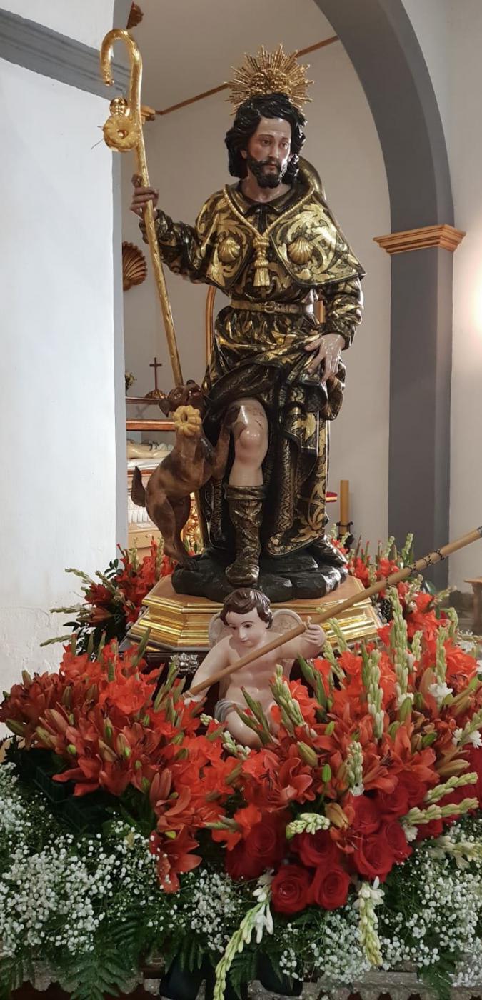 Imagen de San Roque que se venera en Tolox, obra del imaginero Francisco Buiza 