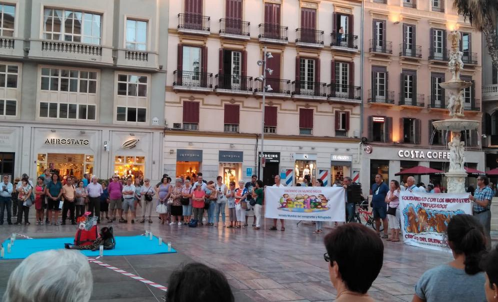 Círculo de Silencio en la plaza de la Constitución de Málaga capital 
