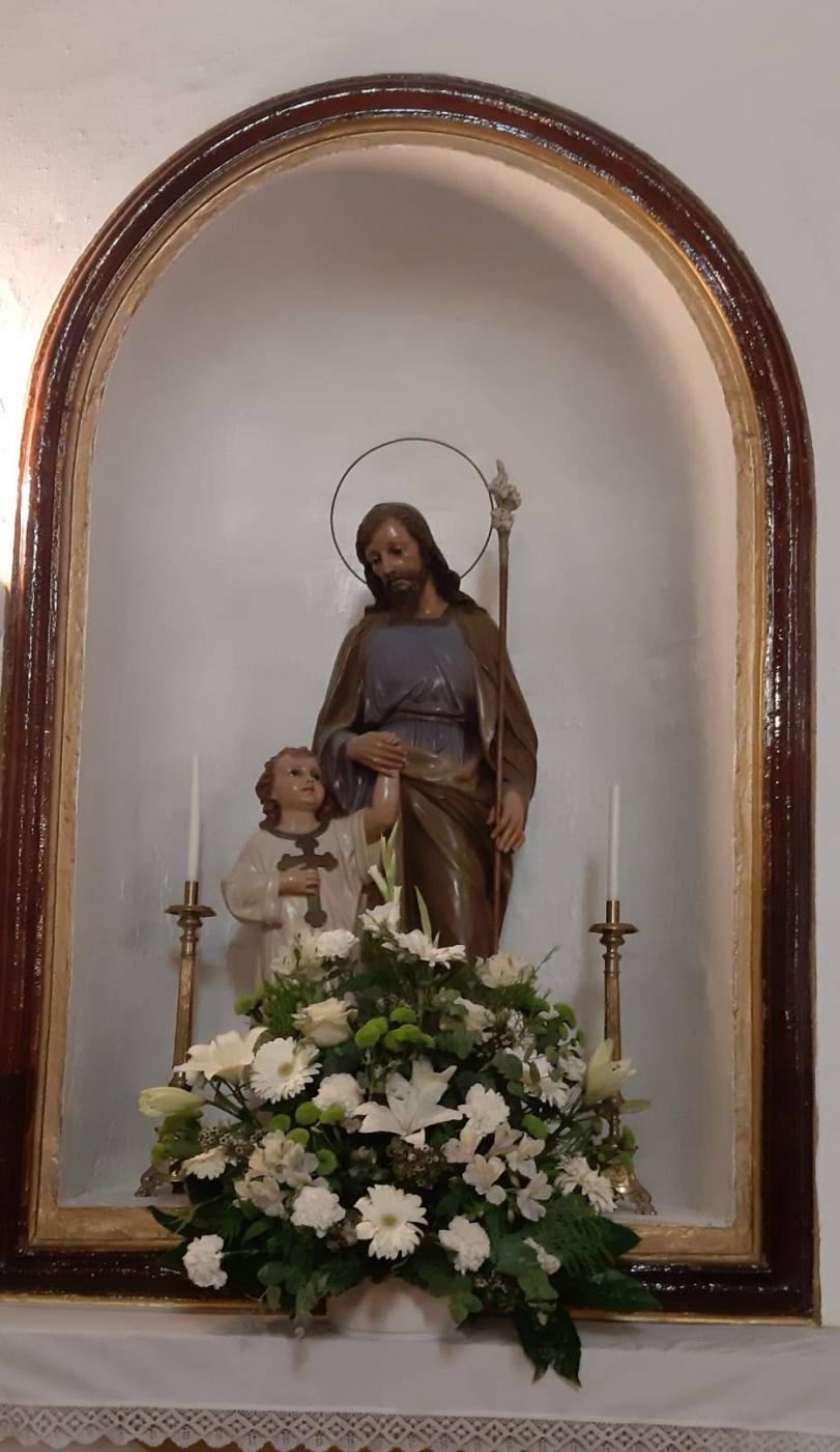 Talla de San José en la parroquia de Santa Catalina Martir en Arenas 