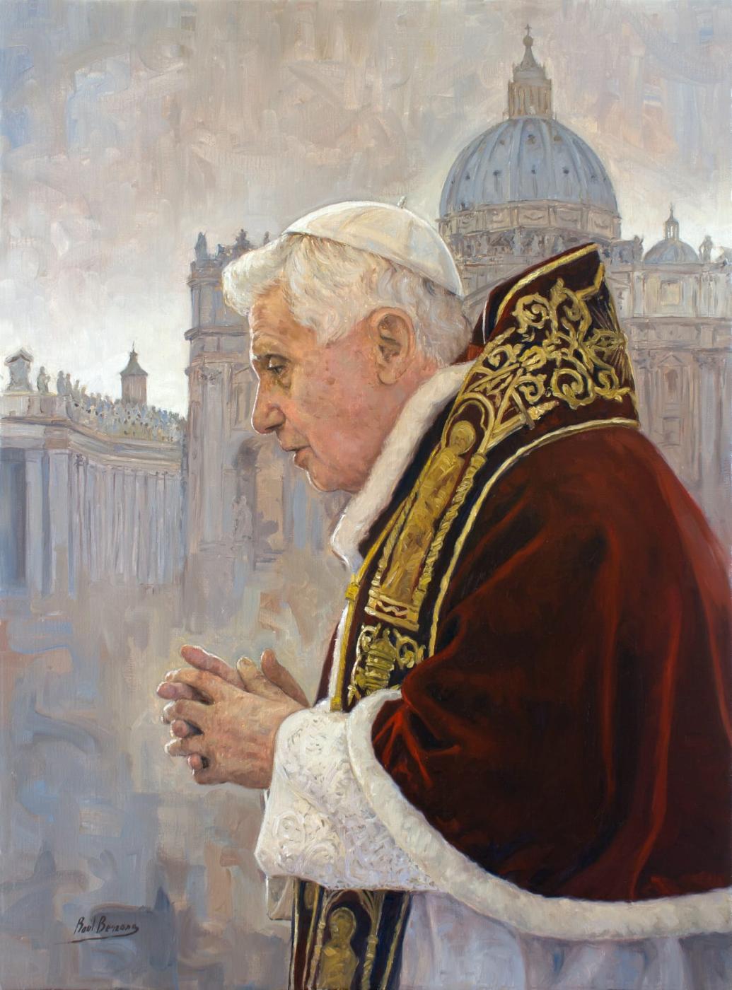 Retrato del papa Benedicto XVI, por Raúl Berzosa