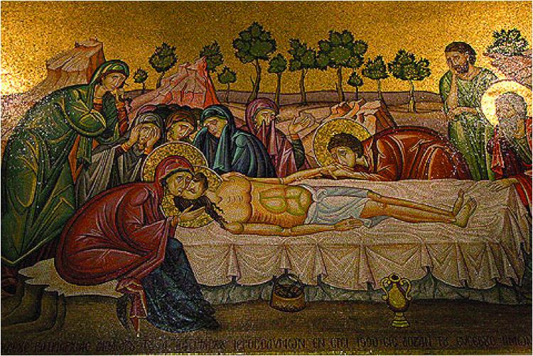 Jesús es descolgado de la cruz