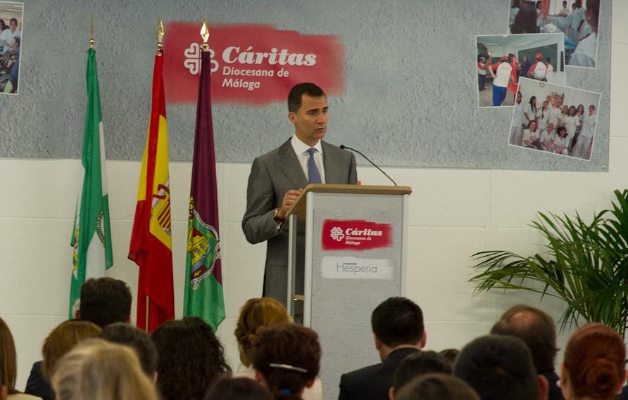 El Príncipe Felipe  apoyó a Cáritas Diocesana de Málaga