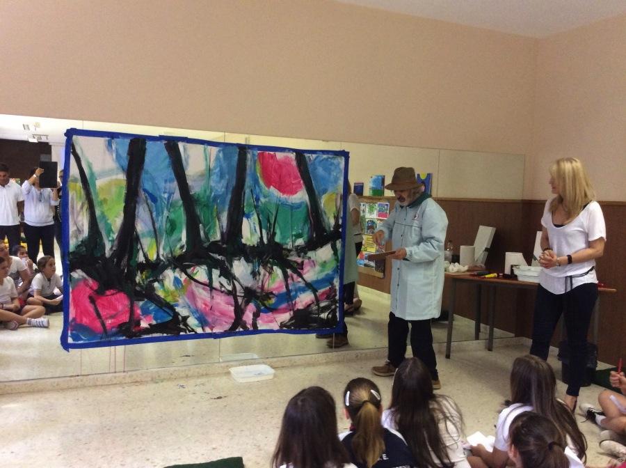 Visita de Jorge Rando al colegio Cardenal Herrera Oria