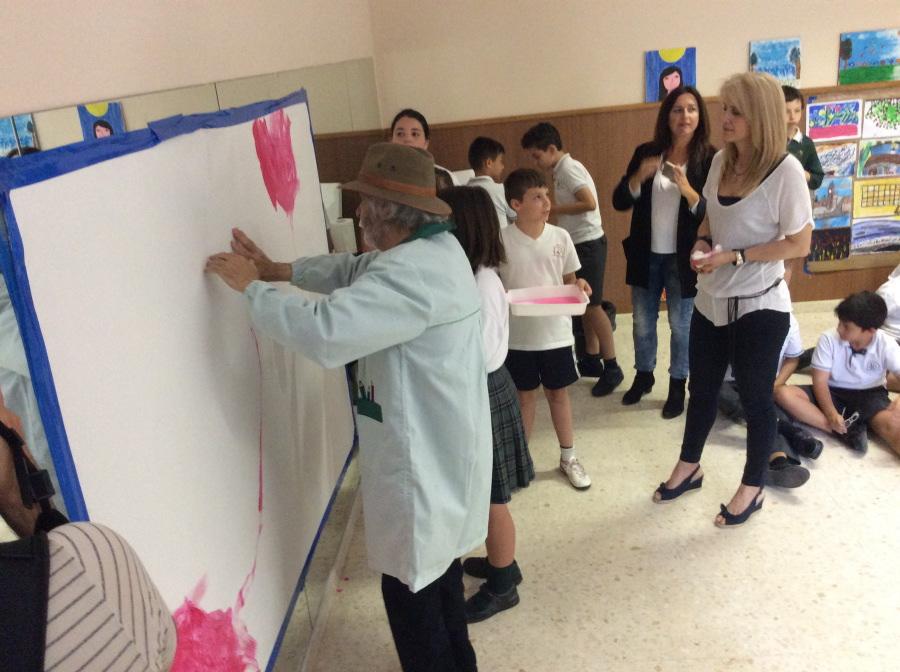 Visita de Jorge Rando al colegio Cardenal Herrera Oria