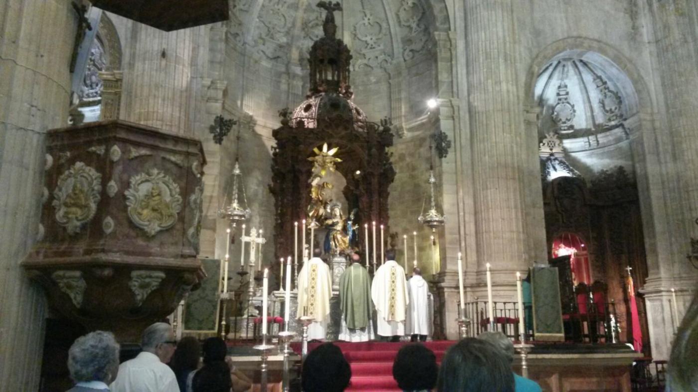 Peregrinación de pueblos de la Serranía, ganando el Jubileo en la colegiata Santa María La Mayor, de Ronda, en junio de 2016