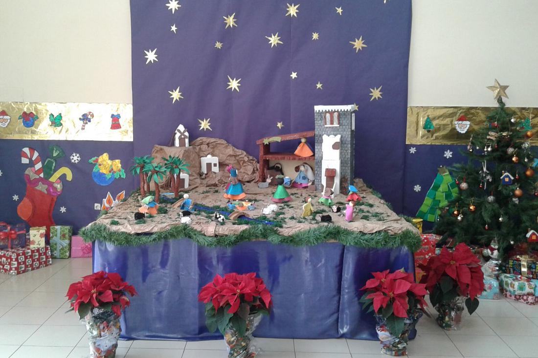 Belén colocado en el CEIP Anselmo Pardo de Melilla 