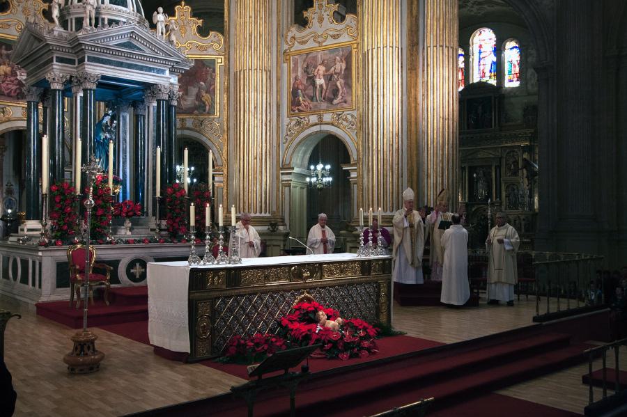 Misa de Navidad en la Catedral de Málaga. FOTO: M. ZAMORA
