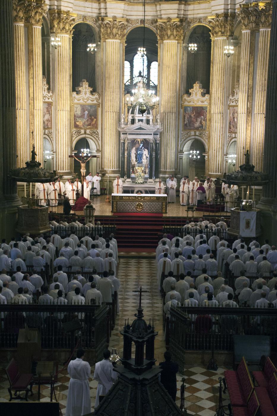 Misa Crismal en el Miércoles Santo de 2017 en la Catedral de Málaga