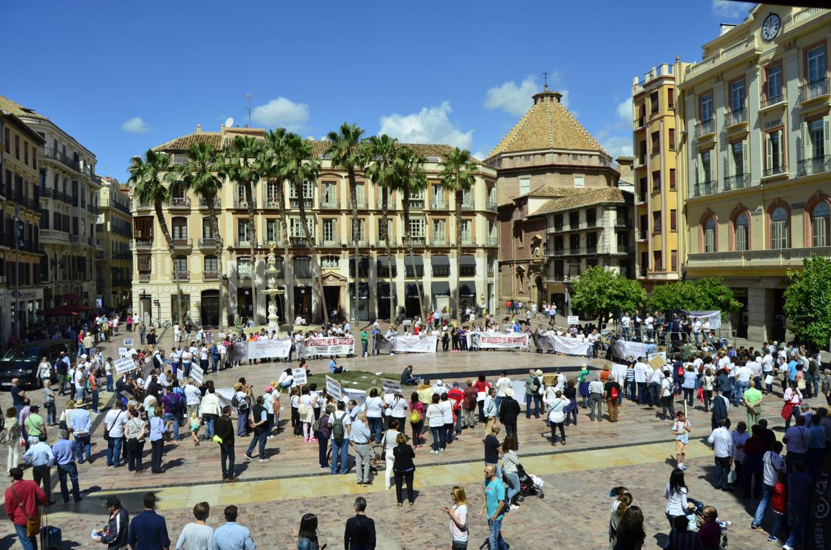 Manifestación de la HOAC de Andalucía en el centro de Málaga