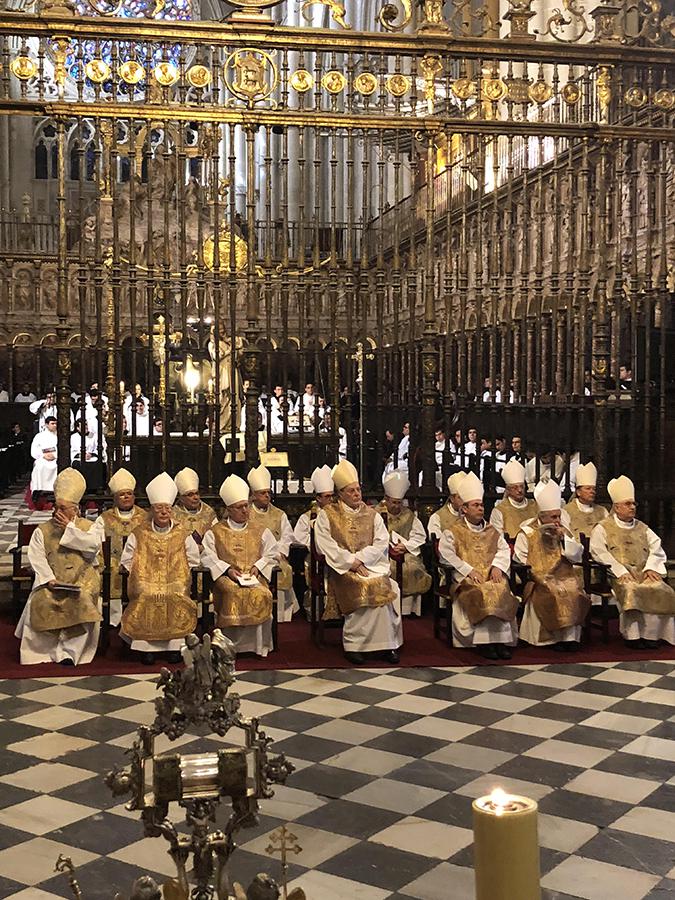 Momento de la celebración en rito hispano-mozárabe en la Catedral de Toledo por la fiesta de San Ildefonso