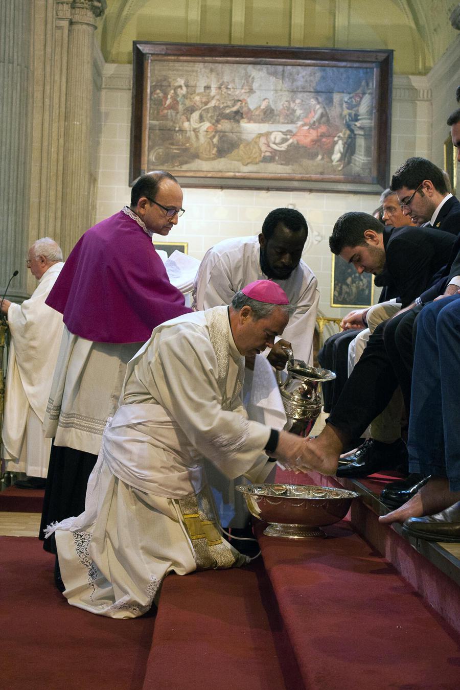 Misa "in Coena Domini" el Jueves Santo, en la Catedral de Málaga // M. ZAMORA
