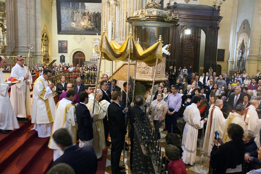 Misa "in Coena Domini" el Jueves Santo, en la Catedral de Málaga // M. ZAMORA