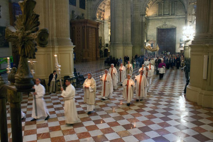 Misa "in Coena Domini" el Jueves Santo, en la Catedral de Málaga // M. ZAMORA