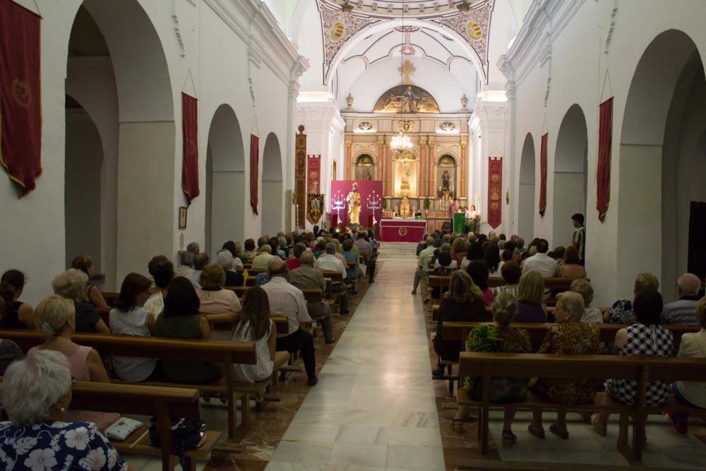 Ceremonia de restitución al culto de la parroquia de San Bartolomé, patrón de Sierra de Yeguas