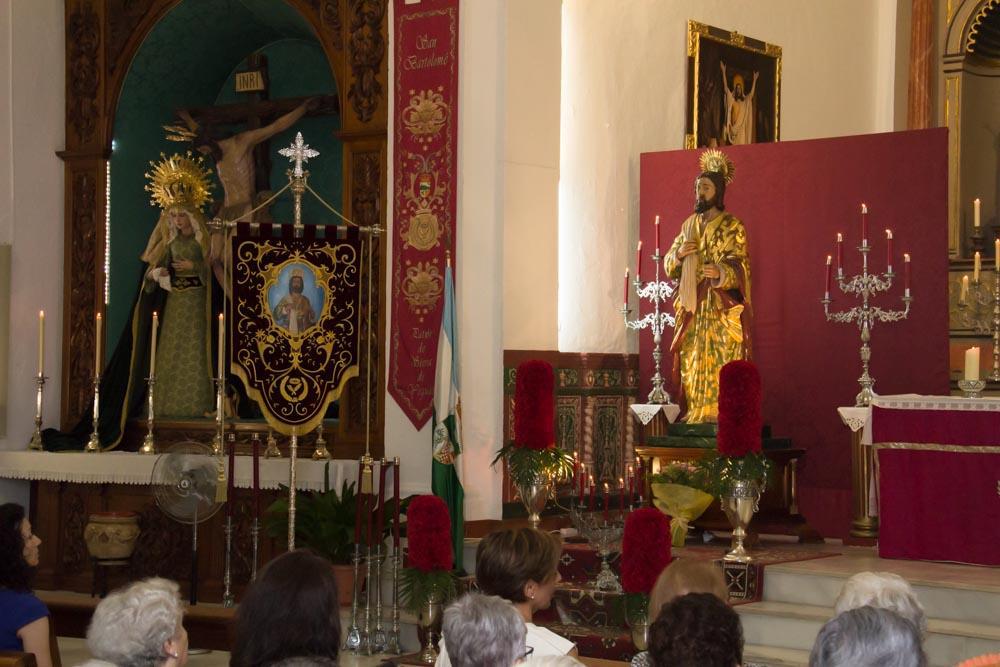 Ceremonia de restitución al culto de la parroquia de San Bartolomé, patrón de Sierra de Yeguas