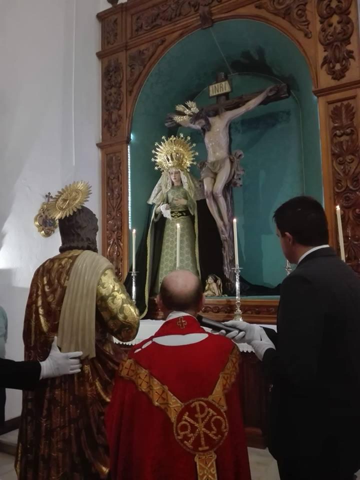 Ceremonia de restitución al culto de la parroquia de San Bartolomé, patrón de Sierra de Yeguas