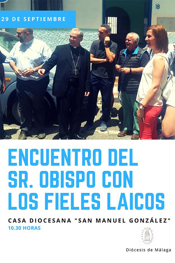 Cartel anunciador del Encuentro del Sr. Obispo con los fieles laicos