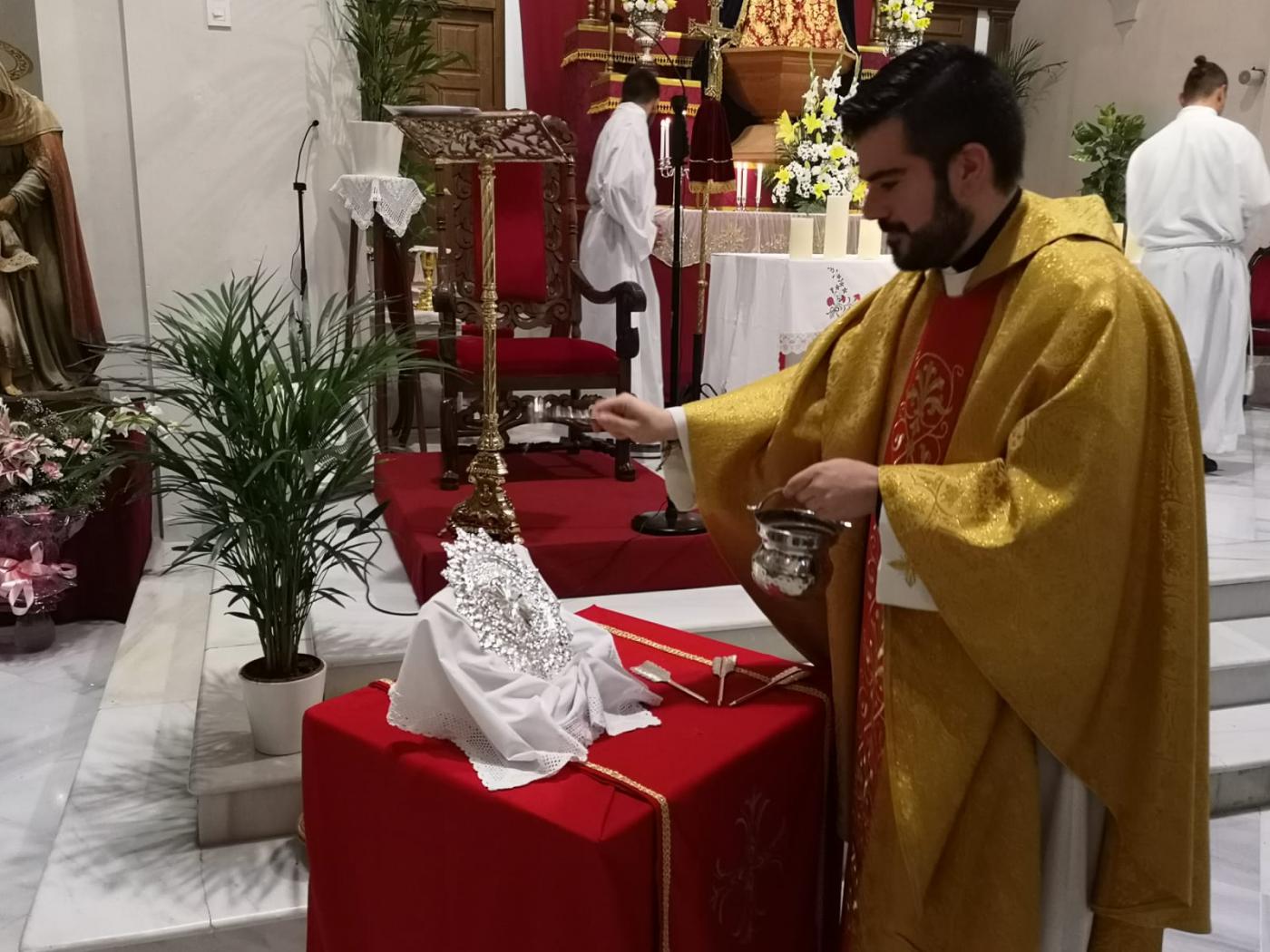 Nombramiento de la Virgen de los Dolores como Patrona de la Algarrobo junto a San Sebastián.