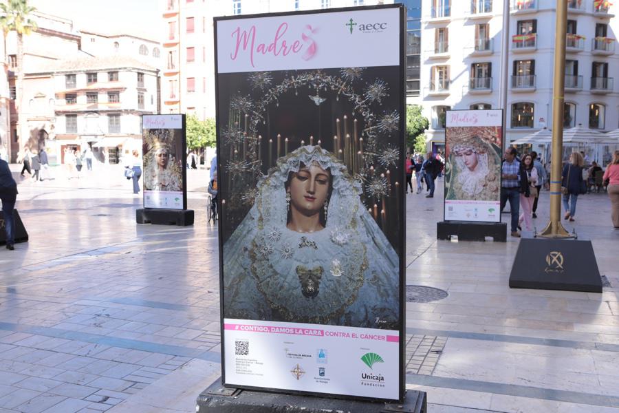 Muestra en calle Larios de la Asociación Española Contra el Cáncer