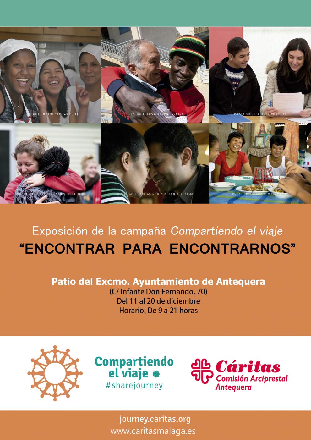 Cartel de la exposición "Encontrar para encontrarnos" de Cáritas