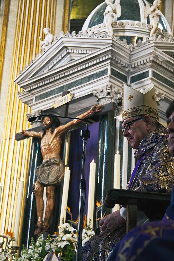 El cardenal Fernando Sebastián, en la Catedral de Málaga, en la Cuaresma de 2014