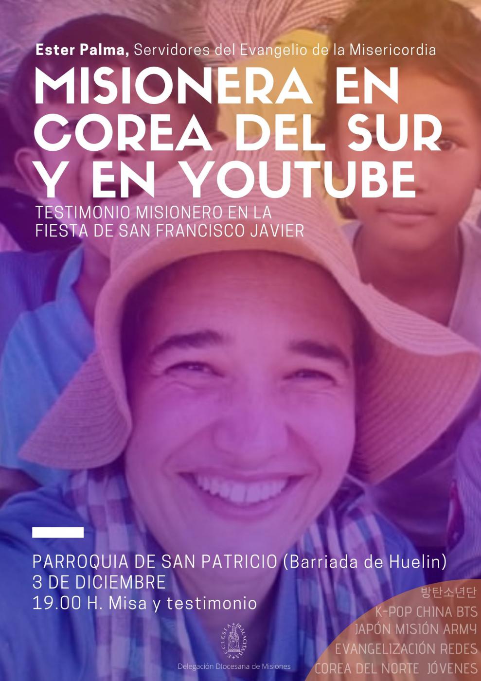 Cartel anunciador de la experiencia misionera que Ester Palma ofrecerá en Málaga
