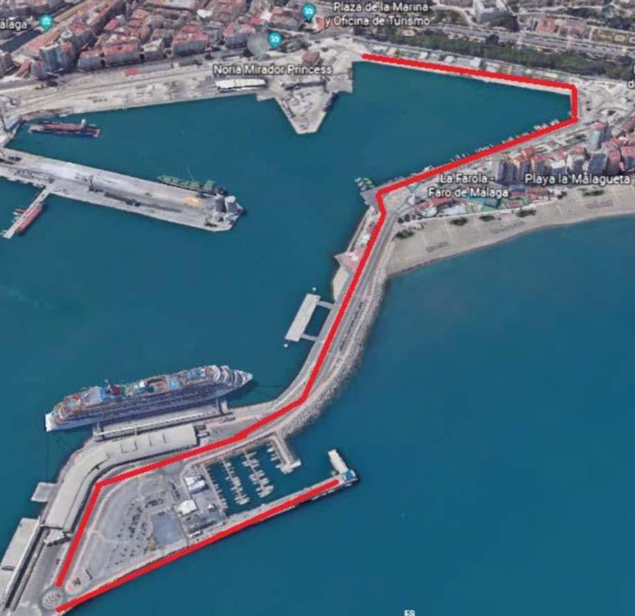 Recorrido de la I San Silvestre a beneficio del Cottolengo Málaga