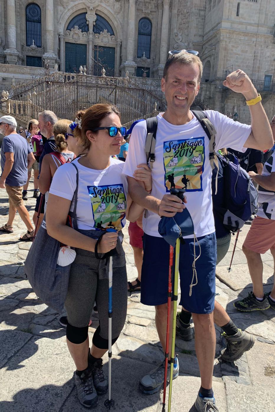 Gabi junto a su mujer Reme durante el Camino de Santiago