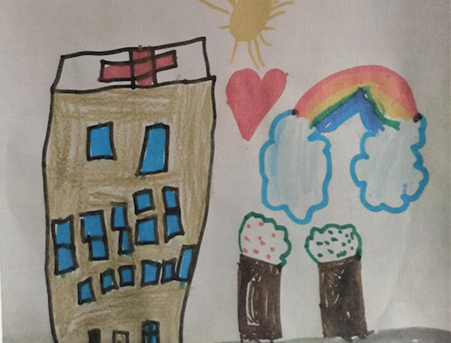 Una de las 2.300 cartas enviadas por los niños a los enfermos del Hospital Regional de Málaga