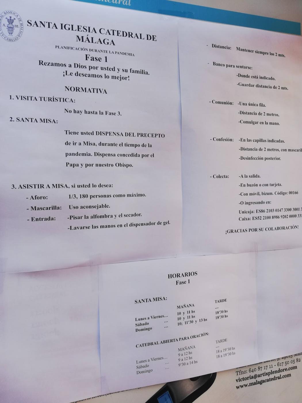 A la entrada de la Catedral está toda la información necesaria