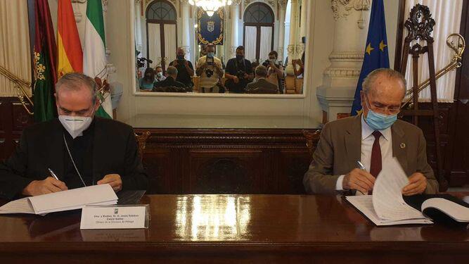 La Diócesis de Málaga y el Ayuntamiento de Málaga firman un acuerdo de colaboración para restaurar la iglesia de los Santos Mártires