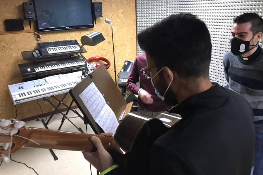 Durante la grabación del CD “Cantos a San José”