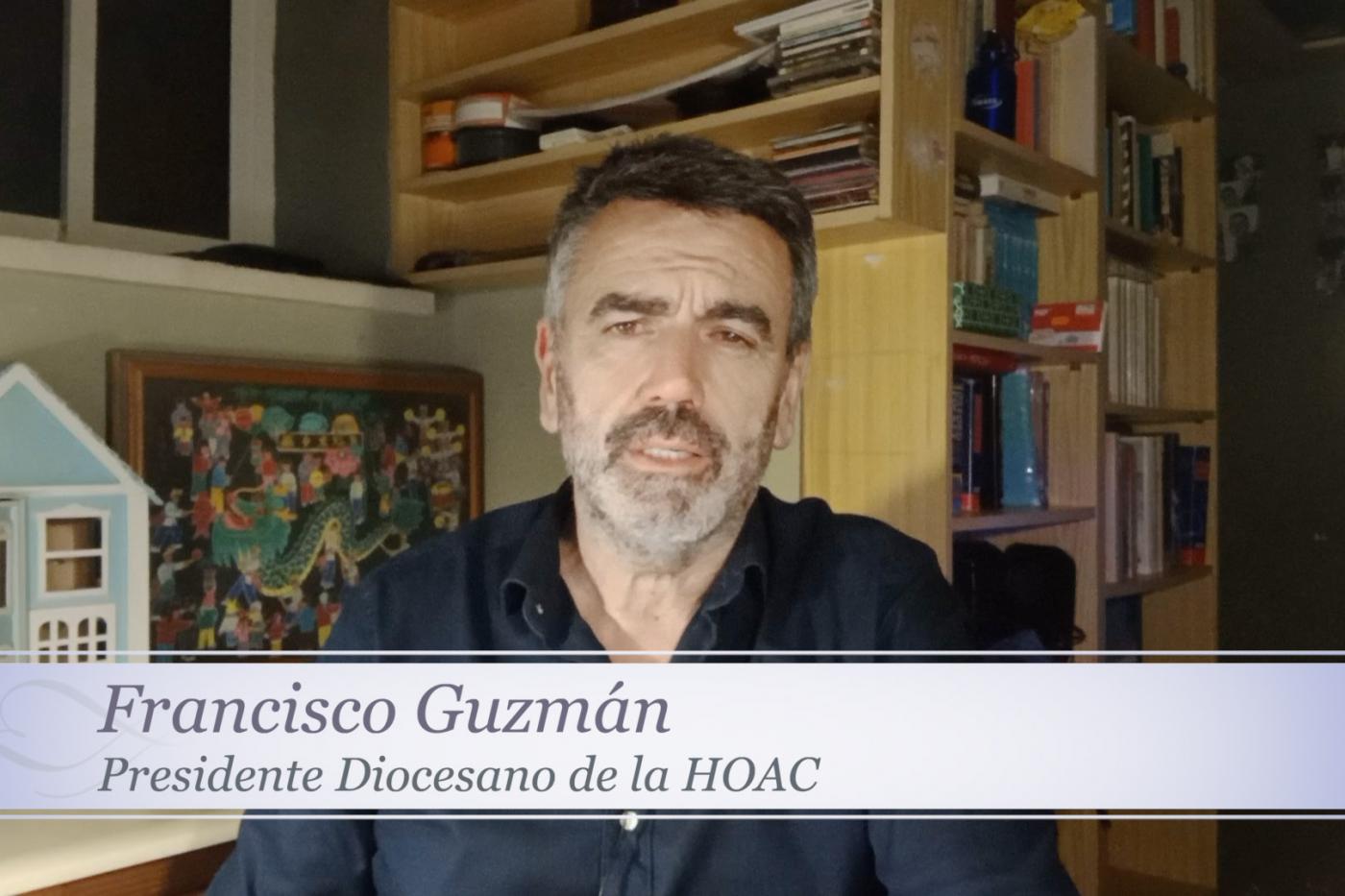 Francisco Guzmán durante la charla cuaresmal diocesana online