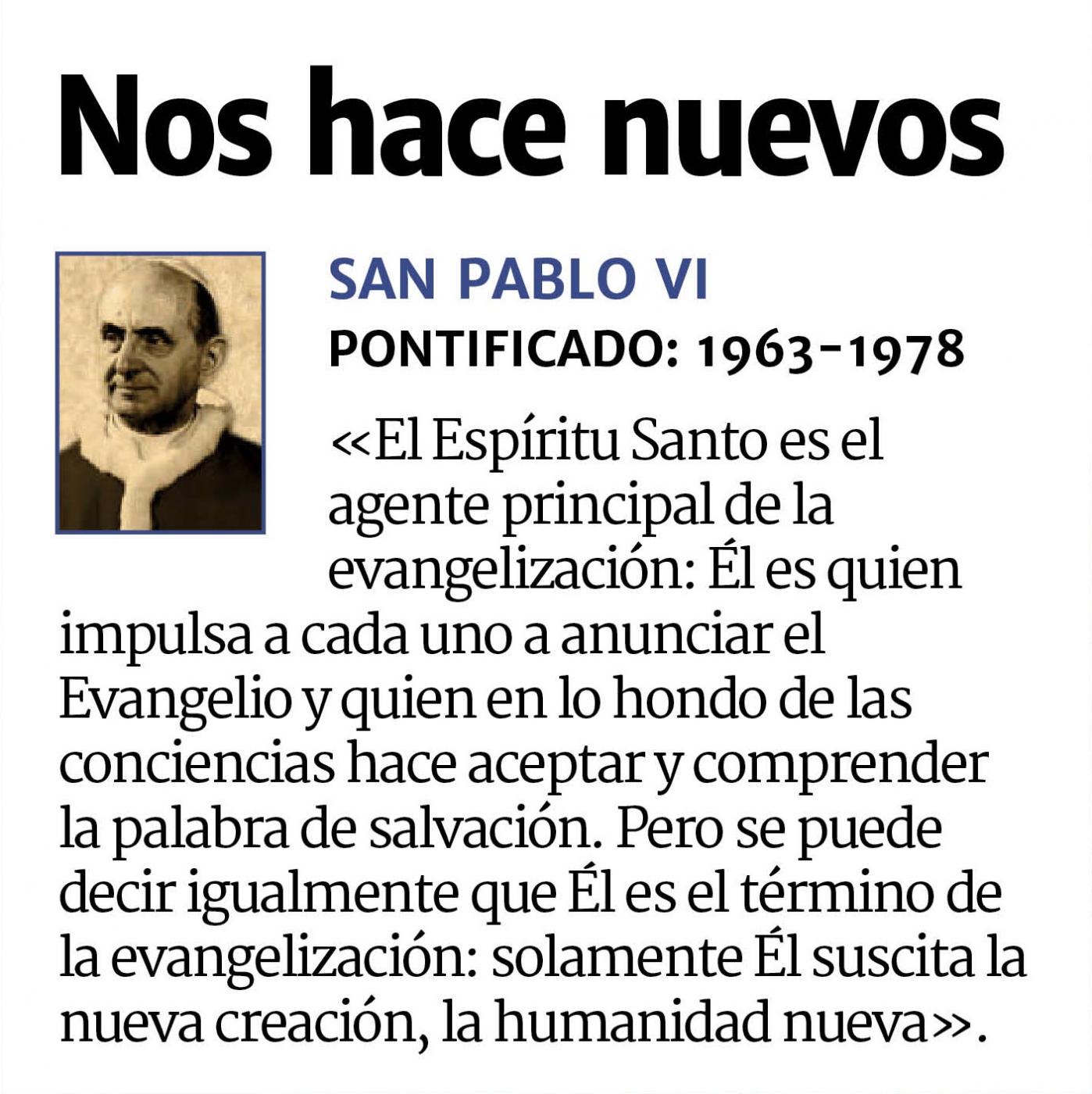 San Pablo VI, sobre el Espíritu Santo