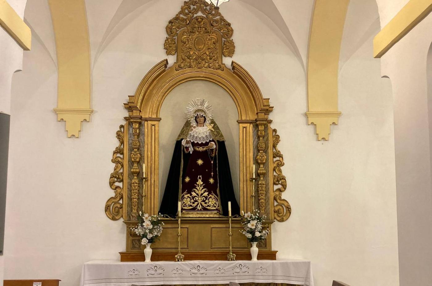María santísima de los Dolores en la parroquia de Ntra. Sra. de la Oliva en Mollina