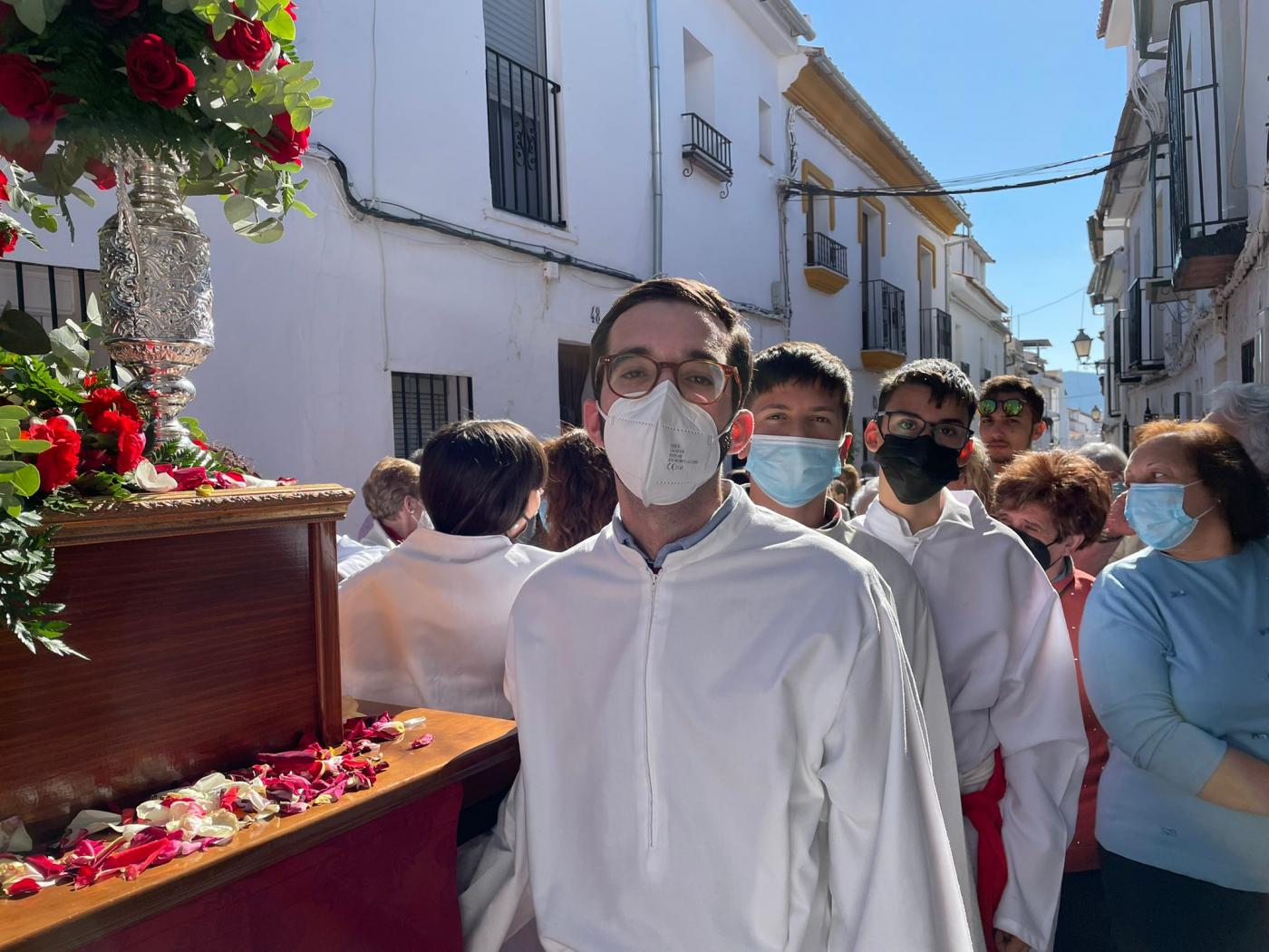 El Seminario Menor participó en la procesión con la imagen del beato Duarte por las calles de Yunquera
