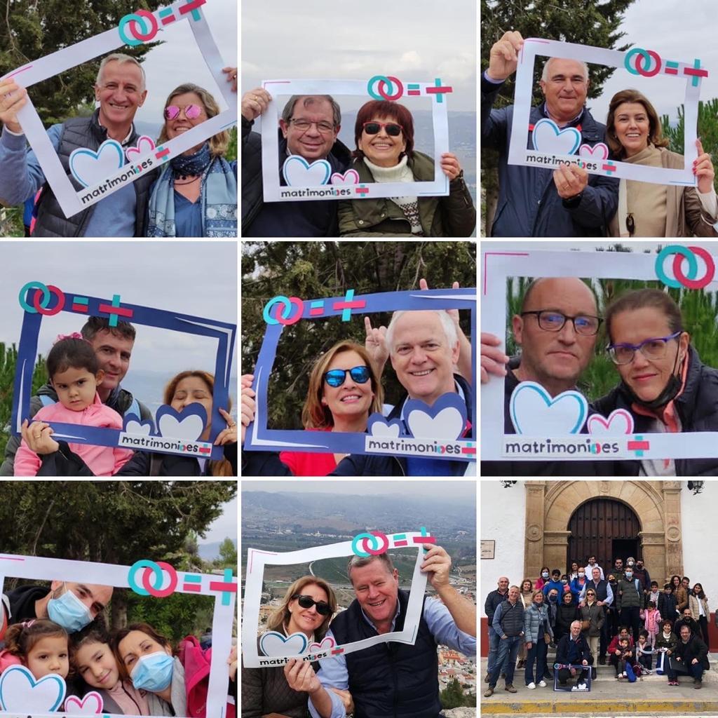 Participantes en la ruta romántica hacia la Ermita de Nuestra Señora de los Remedios, en Cártama
