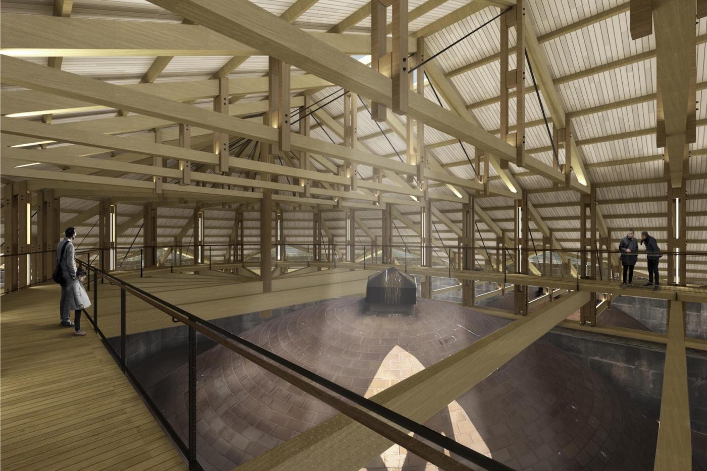 Recreación de las cubiertas de la Catedral, según el proyecto presentado // marinauno arquitectos