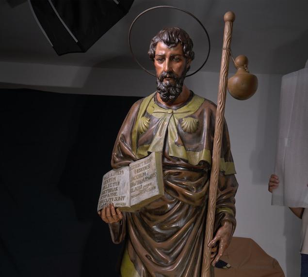 Imagen de Santiago Apóstol de la parroquia del mismo nombre de Málaga capital. FOTO: MANUEL SÁNCHEZ