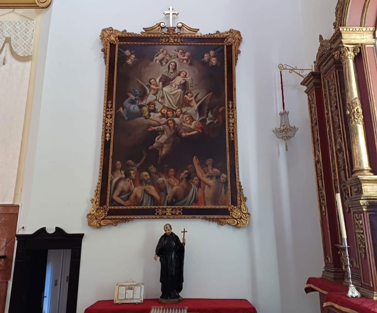 Imagen en la parroquia de las Ánimas en la parroquia de Santa María del Reposo de Campillos