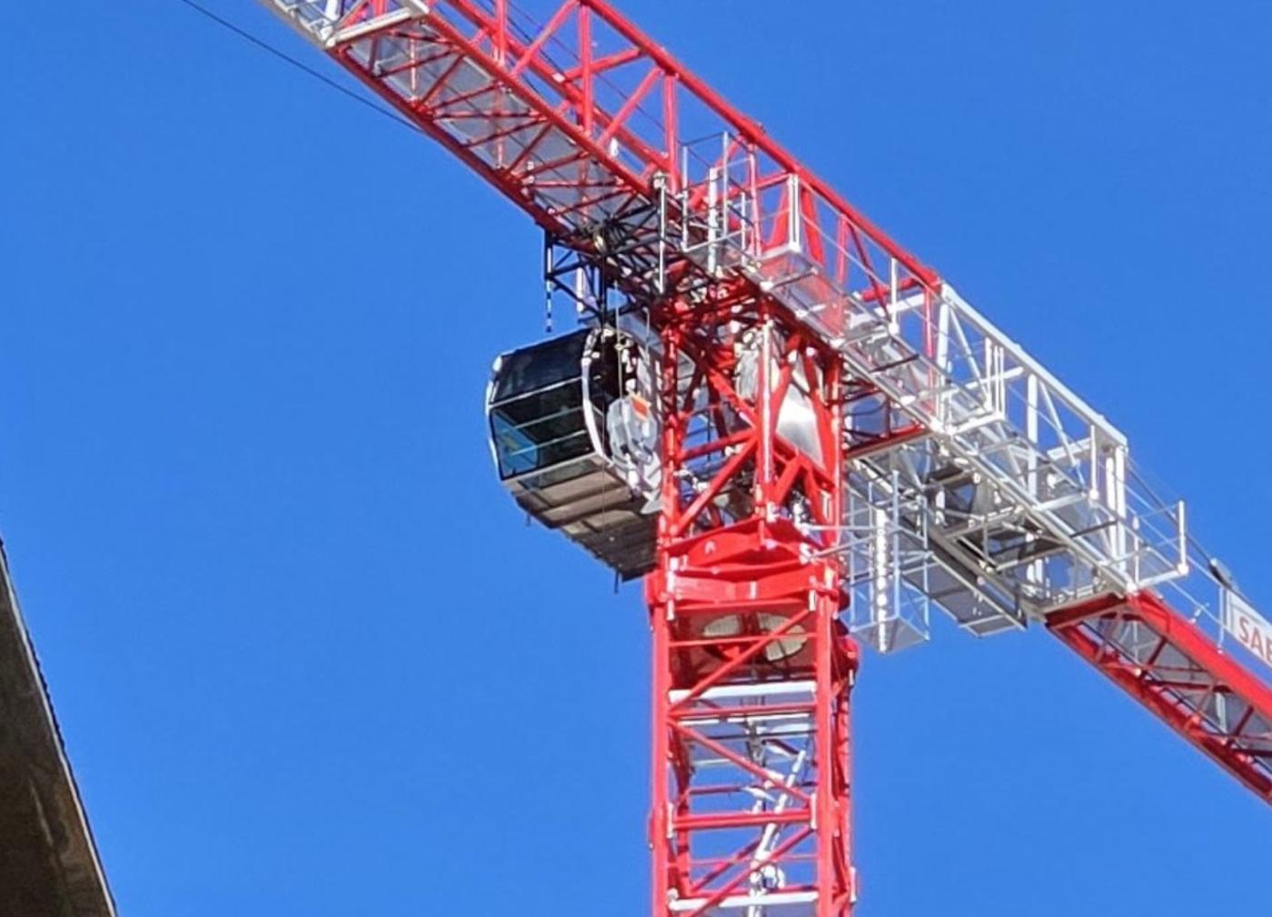 La cabina del operador de grúa se sitúa a 60 metros de altura