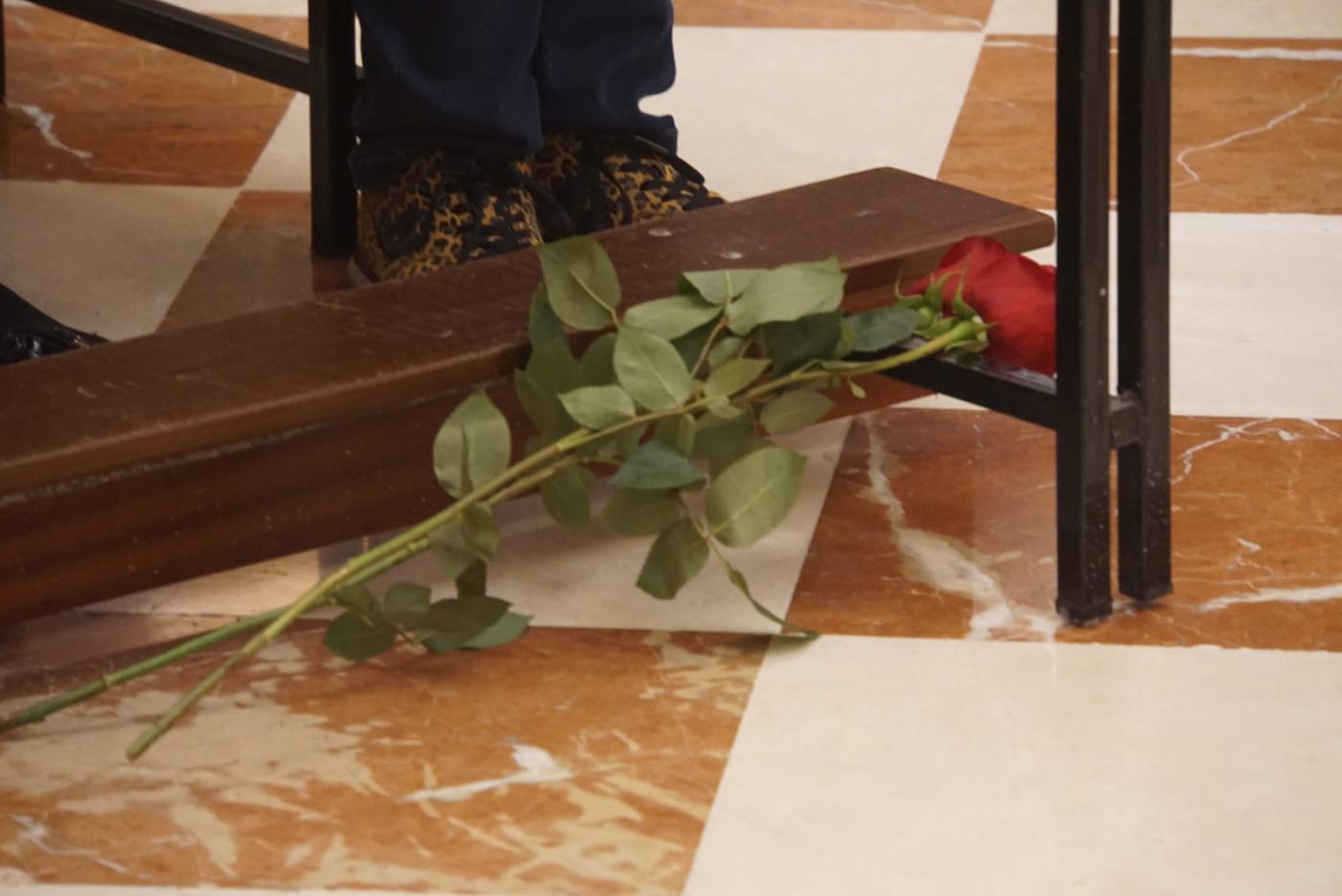 Bendición de las rosas en la fiesta de Santa Rita de Casia en la iglesia de San Agustín