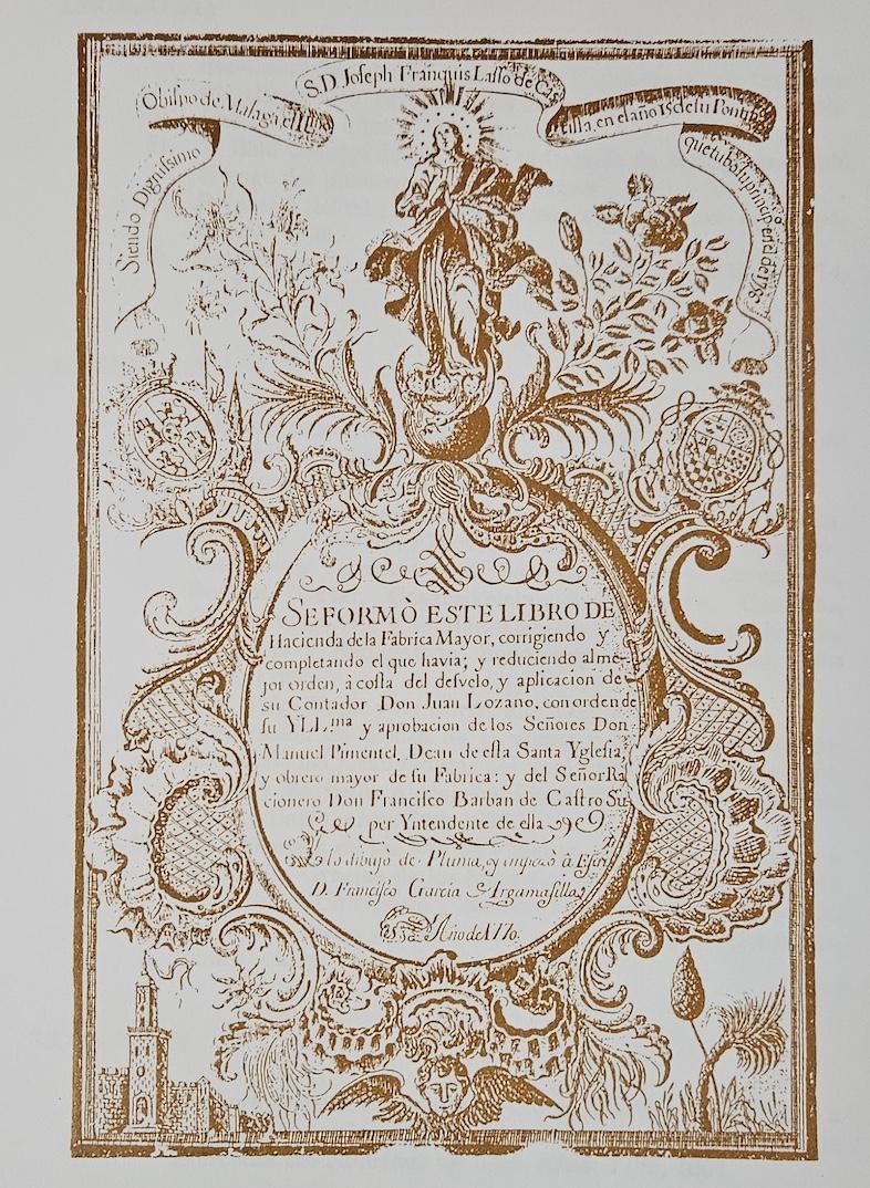 Página del libro en cuya esquina inferior izquierda aparece el dibujo del antiguo campanario de la Catedral