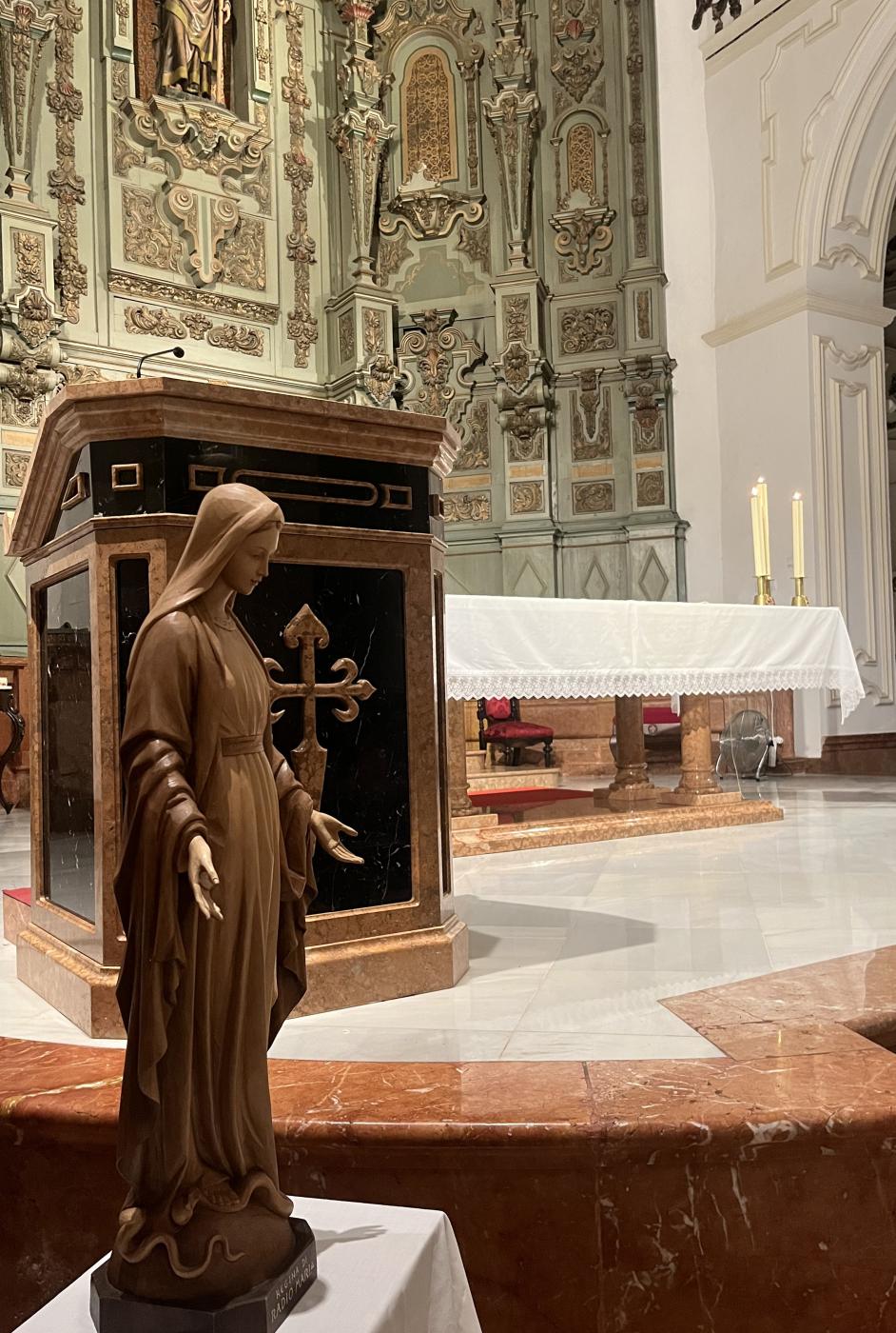 Virgen peregrina en la parroquia de Santiago Apóstol