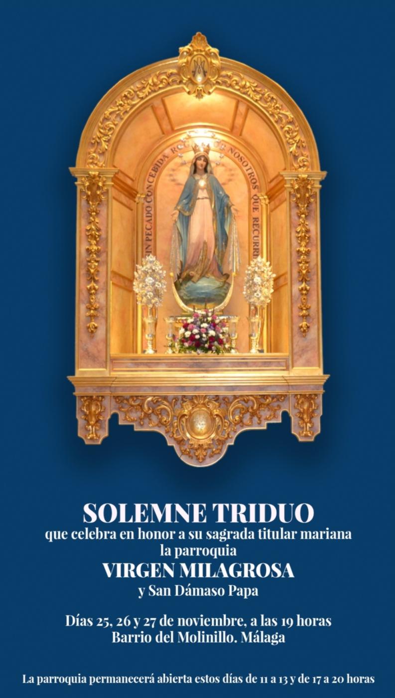 La parroquia Virgen Milagrosa de Málaga celebra el triduo a su titular